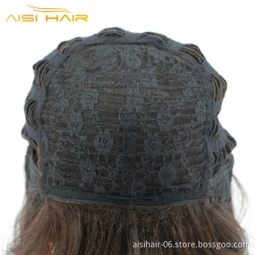 Aisi Hair Top Selling Long Straight Wave Lace Front With Bangs For Black White Women Synthetic Extensions Human Hair
